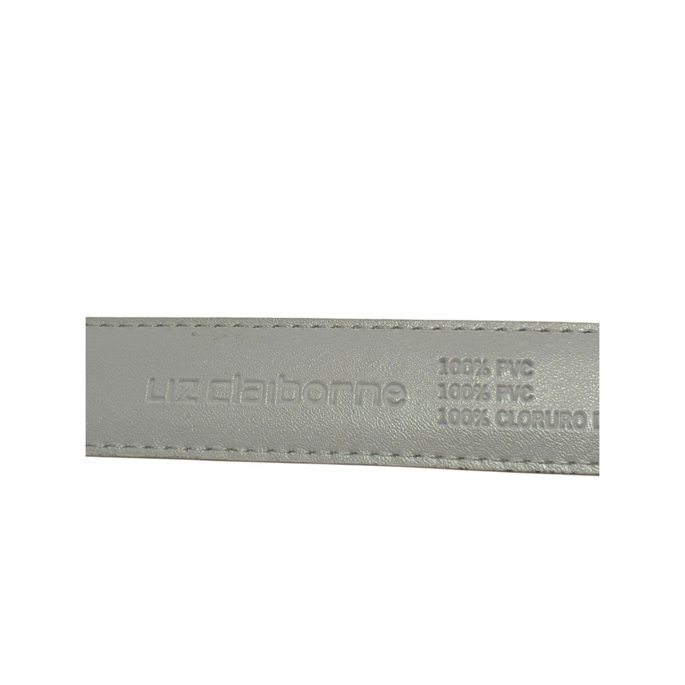 Liz Claiborne Vintage Faux Leather 1" Belt Women's Size Medium 37.5" White NWOT - Picture 5 of 12